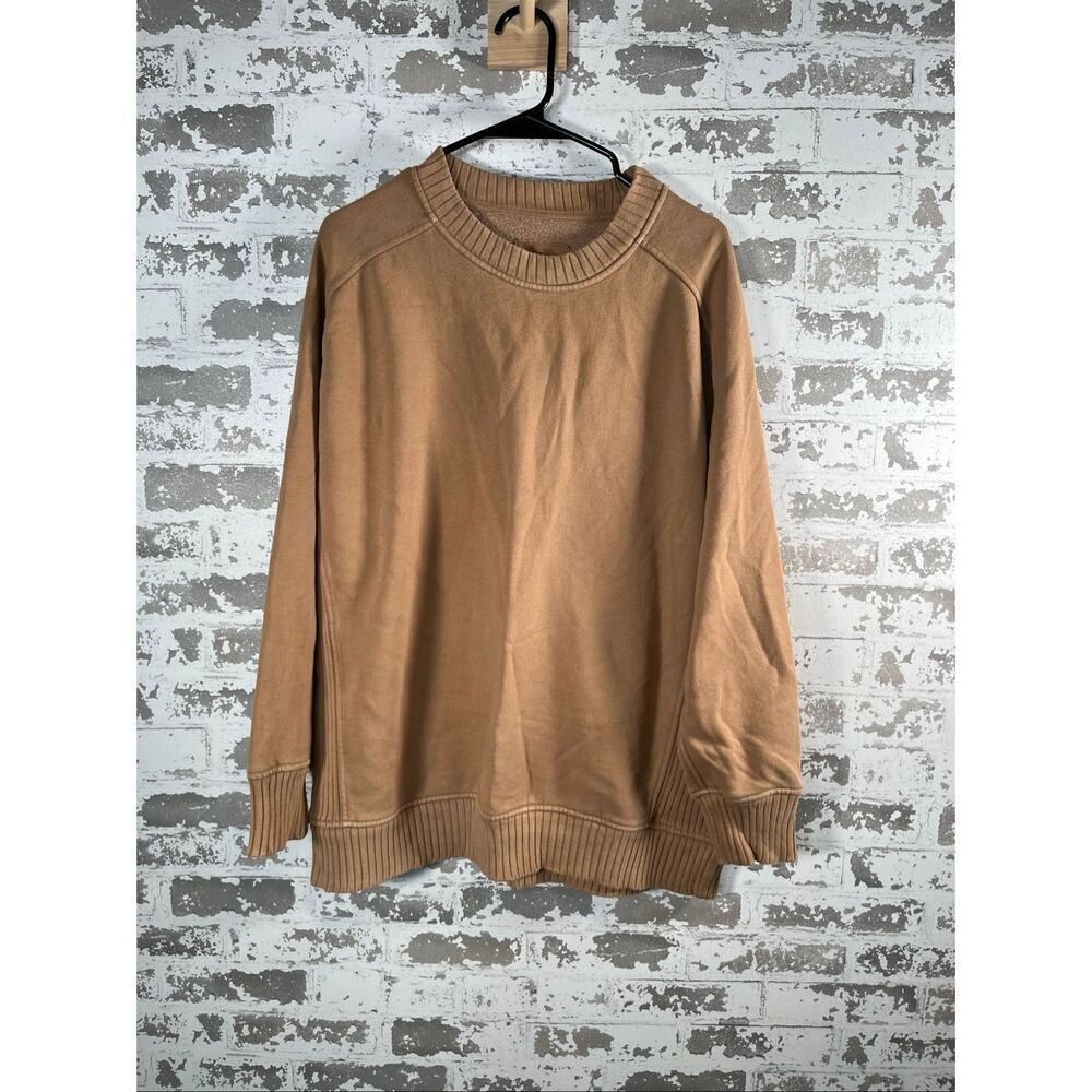 Aerie | women tan crewneck pullover long sleeve - Picture 8 of 8